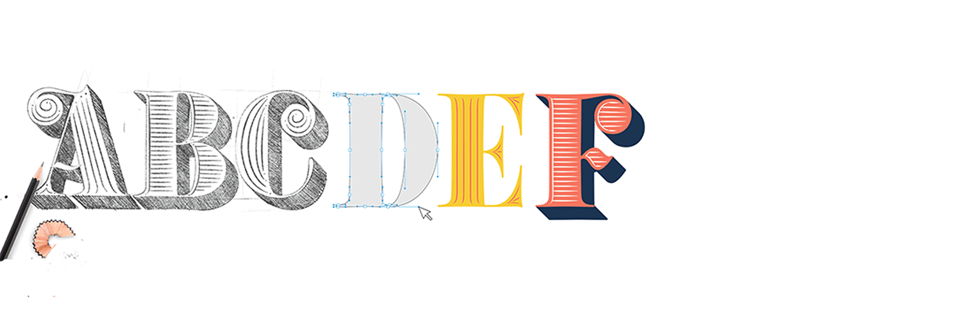 This image is an animation showing ABCDEFONT in various letters animated