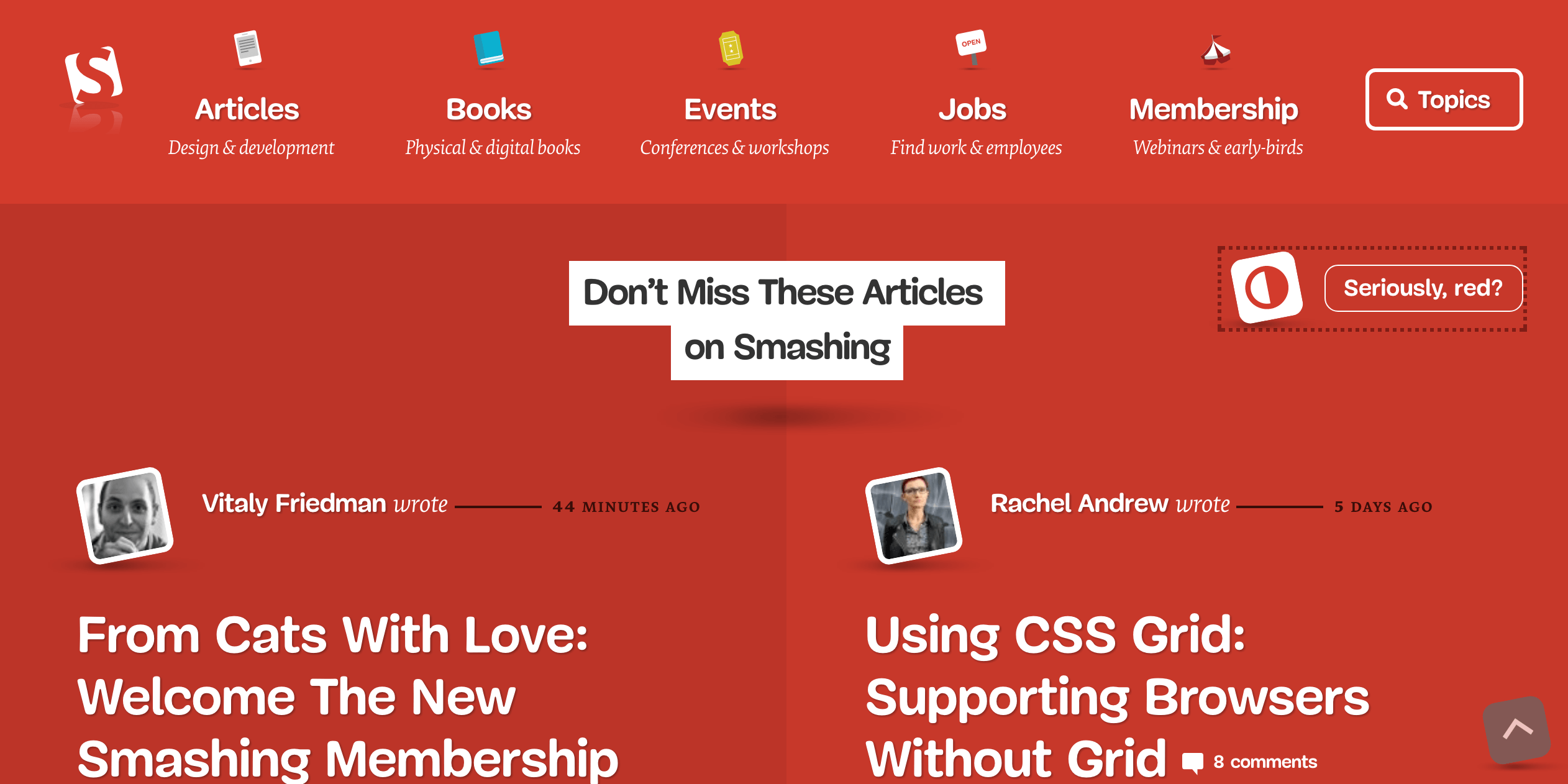 Screenshot of Smashing Magazine’s new website